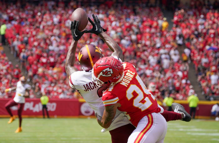 William Jackson III makes an interception